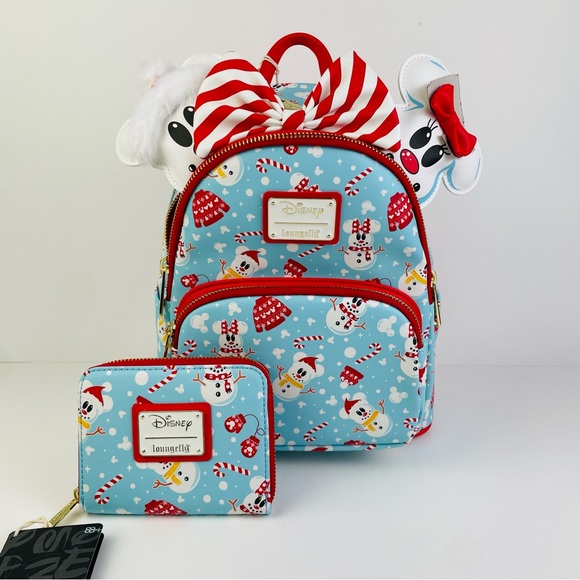 Loungefly Bags Loungefly Disney Christmas Mickey Minnie Snowman